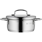 WMF Mini Derin Tencere, 12 cm, 0,7 L, Metal Kapaklı, İnd&uuml;ksiyon Uyumlu, Cromargan&reg; Y&uuml;ksek Kaliteli Parlak Paslanmaz &Ccedil;elik, &Uuml;s