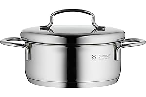 WMF Mini Topf klein 12cm, Metalldeckel, kleiner Kochtopf, Bratentopf Induktion 0,7l, kleiner Topf, Cromargan Edelstahl poliert, stapelbar, für kleine Portionen, Singlehaushalte