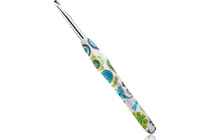 JOZEA Häkelnadeln, weiche Häkelnadeln mit Gedrucktes Muster, 2,25mm-10,0mm, Ergonomischer Griff, für Häkelanfänger, (grün), (5,0mm)