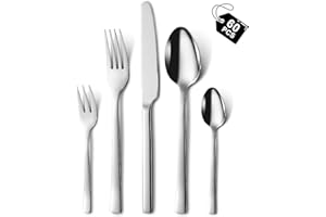 Besteck Set 12 personen, Hunnycook 60-teilig Edelstahl Essbesteck mit Gabel Löffel Messer, Besteckset für Hause Restaurant Im Freien, Hochglanzpoliert, Spülmaschinenfest