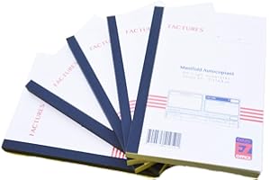 Manifold Factures avec mention de TVA Tripli A5 Lot de 5 Taille: 210 x 148 mm/21 x 14,8 cm Foliotage 50 feuillets Tripli autocopiants EZ Office