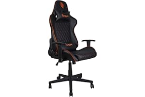 Noua Kui K7 Sedia Gaming PC da Gioco Ufficio Computer Poltrona Girevole, Braccioli 2D, Schienale e Altezza Regolabile, Supporto Lombare e Poggiatesta, Capacità Carico di 150 Kg, Nero/Arancione