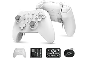 Gulikit KK3 MAX Bluetooth Controller con Luz RGB, Motor de Vibración por Levitación Magnética, Joysticks y Gatillos de Reverberación, 4 Botones Traseros para PC/Switch/Steam/Android/iOS/MacOS