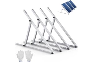 Soporte de solar panel 114cm 2par Stouchi panel solar soporte solar 100W-600W pv accesorio fotovoltaico conjunto de montaje de módulo solar para techo plano balcón pared casa yate 45 pulgadas
