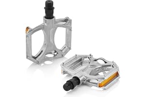 MidGard Pedales de bicicleta bicicleta de aluminio Pedales 9/16 pulgadas para MTB e-Bike Trekking BMX Freeride, etc. Plata