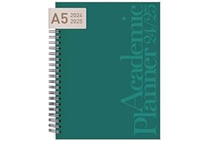 RILEYS & CO Riley's Planner 2024-2025 Academic Year, 18-Month Vertical Weekly Planner - Elegant Weekly & Monthly Agenda Planner, Robust Cover, Notes Pages, Twin-Wire Binding (21 x 15 cm, Dark Green)