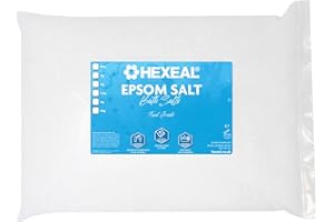 Hexeal Epsom Salt 5kg – 5kg Bag of Food Grade Magnesium Sulphate for Bathing, Gardening & Household Use – Suitable for Personal Care, Soil Enrichment, and More