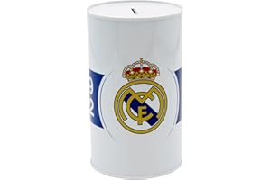 CyP Brands- Real Madrid- Hucha de metal, Sellada, Hucha grande, Color blanco, Producto Oficial