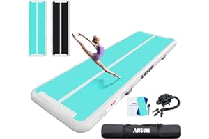 AWSUM Tappetino da Ginnastica Gonfiabile, 2/3/4/5/6m Air Tumbling Track Ginnastica Artistica 10/20 cm, Air Materassino da Fitness Yoga Taekwondo per Casa, Campeggio