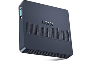 UXX Mini PC Supporto 512GB SSD Expansion, N3350 Desktop Computer 64GB eMMC, Piccolo PC Gaming 4K IPS HD UHD Dual Display, BT4.2, 2.4/5G WiFi, USB 3.0, per Ufficio/Casa, Blu