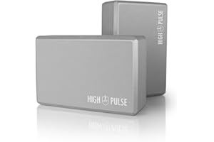 High Pulse® Blocco Yoga (2 PEZZI) - Mattoncini Yoga blocks in schiuma EVA ad alta densità e qualità, ultra leggero e inodore per Pilates, Yoga e fitness