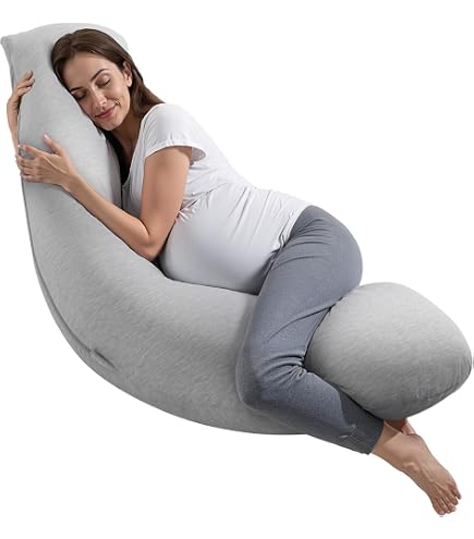 LOOLAY Cuscino Allattamento XXL 170 Cm | Minky E Cotone Öko-Tex | 2 Lati Con Federa Inclusa (Stelle Grigie/Grigio)