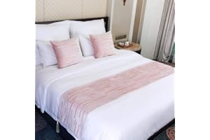 WYHQL Bed Runners European Style Bed Runner Velvet With Hot Drill Bed Flag Hotel Bed Scarf Protection Decoration Hotel Bedding (Color : Pink, Size : 45x240cm (for 1.8m bed))