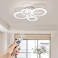 RUYI Modern LED Ceiling Light, Arylic 4 Ring 48W Chandeliers Ceiling Light with Remote Control,Ceiling Lighting for Living Room, Bathroom, Bedroom, Kitchen, Hallway, Dinning Room, Dimmable 2800-7000K