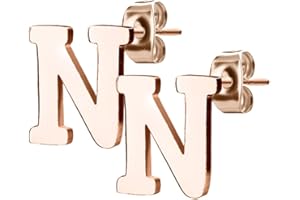 TATA GISÈLE Kolczyki ze stali nierdzewnej w kolorze różowym, litera alfabet - 10 mm