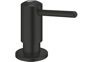 GROHE Dozownik mydła do kuchni (dozownik płynu do mycia mydła w płynie, pojemnik 500 ml do montażu pod zlewozmywakiem kuchennym, obsługiwany również ramieniem lub łokciem), czarny, 1021652430
