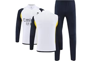 CHMORA 2023 Madrid Bellingham Maillot de Foot Vêtements de Sport à Manches Longues pour Hommes et Enfants Survetement de Football Club Football Entrainement Sports Unisexe 2 Pièces
