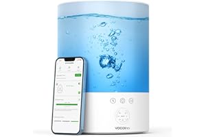 VOCOlinc Humidificateur d'Air Intelligent pour Bébé 2,5 L, avec Humidité Cible, 16M Couleurs, Minuterie, Verrouillage Enfant, Arrêt Automatique, Silencieux, Fonctionne avec Homekit/Alexa/Google