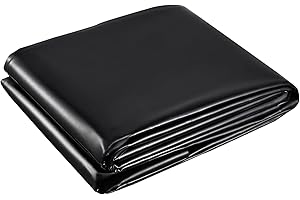 Coolty Tapis de bassin noir très résistant pour étang à poissons, aménagement paysager, fontaines, cascade (3 m x 4 m)