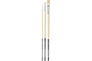 DAVINCI da Vinci Chuneo 4129 Lot de 3 Pinceaux Peinture en Poils de Porc Synthétiques pour Huile et Acrylique
