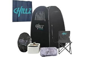 CHILLZ® Steam Sauna Pod Portable Sauna Pod Steam Sauna – Full Body Sauna Steam Tent, Steam Sauna Home Sauna with Remote + Touchscreen 1200W 2.6 Litre Generator inc Chair, Dry Towel, Dry Mat
