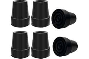 WEFINEST 6 Pezzi Puntale per Stampelle, 19mm Neri Puntali per Bastoni In Gomma, Ammortizzante Punte per Bastoni da Passeggio, Antiscivolo e Stabile da Gommini Stampelle, Universali Puntale Stampelle