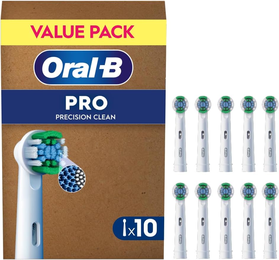Oral-B Pro Precision Clean Brossettes pour Brosse à dents électriques, Pack De 10 Unités, Convient À Une Boîte Aux Lettres