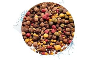 WARNICK´S TIERFUTTERSERVICE Warnick’s Tierfutterservice - Koifutter 5-Sorten-Mix, 15 Liter 3-6 mm Pellets - Schwimmfutter für Koi & Teichfische, ausgewogen & farbverstärkend, mit Spirulina