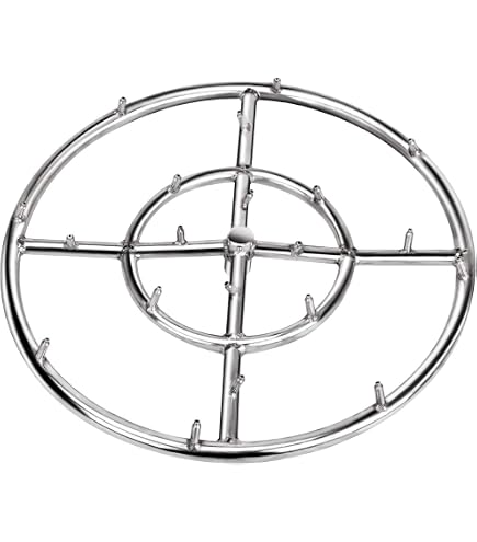 DRELD Propangas Feuerstellen-Set 12 Zoll – Brennerring Aus Edelstahl 304, Inkl. Schläuche, Ventile, Für Niederdruck Bis 90.000 BTU