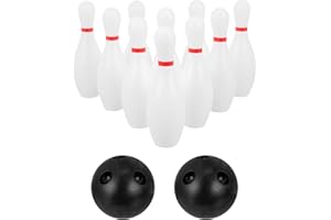 STOBOK Kids Bowling Balls Set Includes 10 Pins and 2 Balls, Mini Bowling Game Toy Indoor or Outdoor Games Birthday for Kids Toddlers Boys Girls