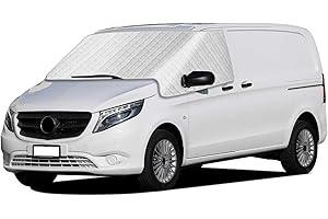 LMYSUFI Housse de pare-brise de voiture compatible avec Mercedes-Benz Vito W447 2014-2025, protection solaire pour pare-brise avant, tapis thermique, couverture de pare-brise thermique externe