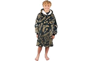 OHS Harry Potter Kids Blanket Hoodie, Boys Girls Oversized Hoodie Blanket Harry Potter Gifts Ultra Soft Comfy Warm Pullover Harry Potter Hoodie, Black Medium