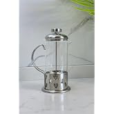 Albergio French Press 350 ml | Filtre Kahve ve Bitki &Ccedil;ayı Demliği &Ccedil;elik &amp; Cam Gri