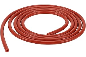 Hihaha Silikon-Vakuumschlauch für Automobil-Vakuumsysteme Hochtemperatur 6,6FT 3/16" 4mm ID 2mm Dicke 1 Stück Rot