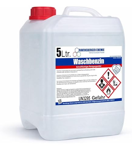 Flotex® - Waschbenzin 4x 1L - Lösungsmittel für Fleckentfernung auf Textil, Kunststoff, Oberflächen & Arbeitsgeräten - Waschbenzin Reinigungsbenzin