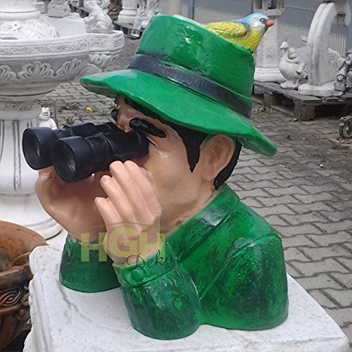 Jäger Förster Figur Waldmann + Fernglas Büste Garten Balkon Dekoration Spanner Kunstharz - 4