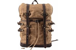 FANDARE Lienzo Mochila de Senderismo Retro Mochila Mochilas de Marcha con cordón Mochilas de Ciclismo Trekking al Aire Libre Daypack Bolsa de Cuerda para Viaje Excursionismo Equipaje Daypacks