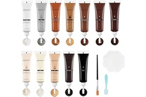 SEISSO Masilla de madera, reparación de madera, colores de restauración de muebles,Adecuada para arañazos en muebles de madera, reparación de pintura descascarada, 12 colores