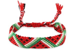 Funtery Geflochtenes Armband, Palästinensische Flagge Geflochtenes mit Palästina-Flagge Rettung des Gaza-Freundschaftsarmbands, Unterstützung für Palästina-Armband, Geschenke, Kunststoff