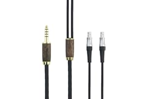 HANSNBY 4,4 mm symmetrischer Stecker 6N OCC Kupfer versilbertes Kabel 4,4 mm symmetrisches Kabel, kompatibel mit Sennheiser HD800, HD800S, HD820 Kopfhörern, Walnussholzgehäuse