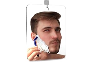 DFLLLO Espejo para Afeitado de Ducha Espejo Ducha Afeitado Antivaho Grande 34x24 cm, Espejos con Ventosa de Baño Espejo Adhesivo de Viaje sin Marco