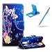 Produktbild Malerei Muster Entwurf PU Leder Tasche Case für Samsung Galaxy A6 Plus 2018, Herzzer Bunte Kunst Gemalt Look Flip Wallet Cover Weiche Innere Silikon Bookcase mit Magnet Kartenfächer Schutz vor Stürzen und Stößen Schutzhülle für Samsung Galaxy A6 Plus 2018 - Gelb Blume Schmetterling
