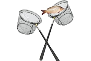Roysmart 2 Stück Schmetterlingsnetz Fischerkescher, Kescher Angeln, Teleskopierbar Fischkescher, Fischernetz, Ausziehbar von 40.5cm bis 151.5cm für Garten Pool Outdoor Gartenaktivitäten