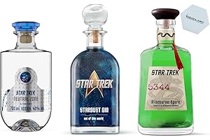 TABAKLAND ...ALLES WAS ANMACHT! Star Trek 3er Set – Aldebaran Spirit (700ml 38% Vol .), Stardust Gin (500ml 40% Vol.) & Neutral Zone Vodka (700ml 40% Vol.) – Premium Spirituosen für Fans & Sammler