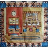 Farbenfroher Wandbehang Wandteppich Wand Decor Seidenmalerei Katzenmotiv 