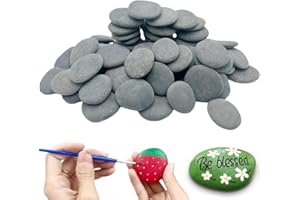 LuLiyLdJ 30 Pièces Galets a Peindre, 1 à 3 cm Pierres Plates à Peindre Galets Surface Lisse et Plane pour Décoration de Jardin, Décoration de Aquarium