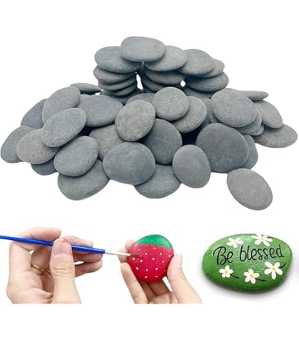 20 Pietre Per Dipingere - Ciottoli Lisci Naturali Per Fai Da Te, Decorazione Giardino E Vasche - Foto 8