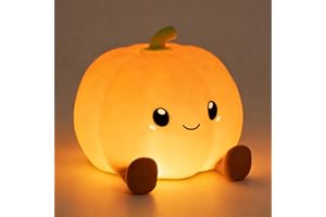 BTOIURF Kids Night Light with Timer Nursery Light Lamp Touch Control Silicone Rechargeable Pumpkin NightLight for Baby Bedside Lamp Gift for Children Toddlers Women Teen Girls