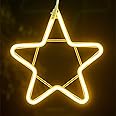 EPEDIC LED hanging tree lights moon neon lights five-pointed star snowflake decorative lights outdoor festival lighting modeling lights creative hanging tree lights (LED five-pointed star light)