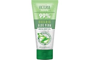 Victoria Beauty Żel Aloe Vera 99% Organic, krem nawilżający do twarzy i ciała, naturalna pielęgnacja po opalaniu, 200 ml